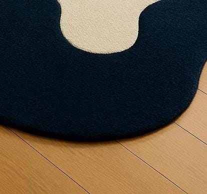 Hand-Tufted Abstract Wavy Rug: New Zealand Wool, Blue & White 8x10