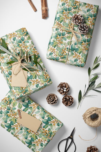 Christmas Wrapping Paper Roll with Mistletoe Print, Premium Holiday Gift Wrap for Winter Gift Giving #10