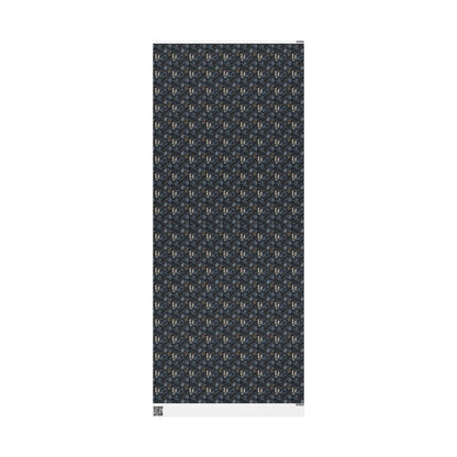 Alternative Christmas Wrapping Paper Roll, Skull and Snowflake Gothic Holiday Gift Wrap #7