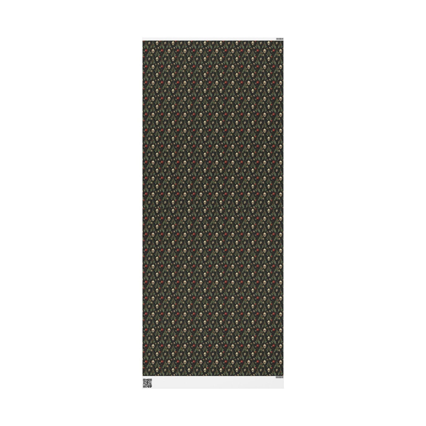Dark Gothic Christmas Wrapping Paper Roll, Skulls and Bats Holiday Wrap for Alternative Gift Giving #3
