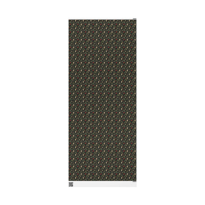 Dark Gothic Christmas Wrapping Paper Roll, Skulls and Bats Holiday Wrap for Alternative Gift Giving #3