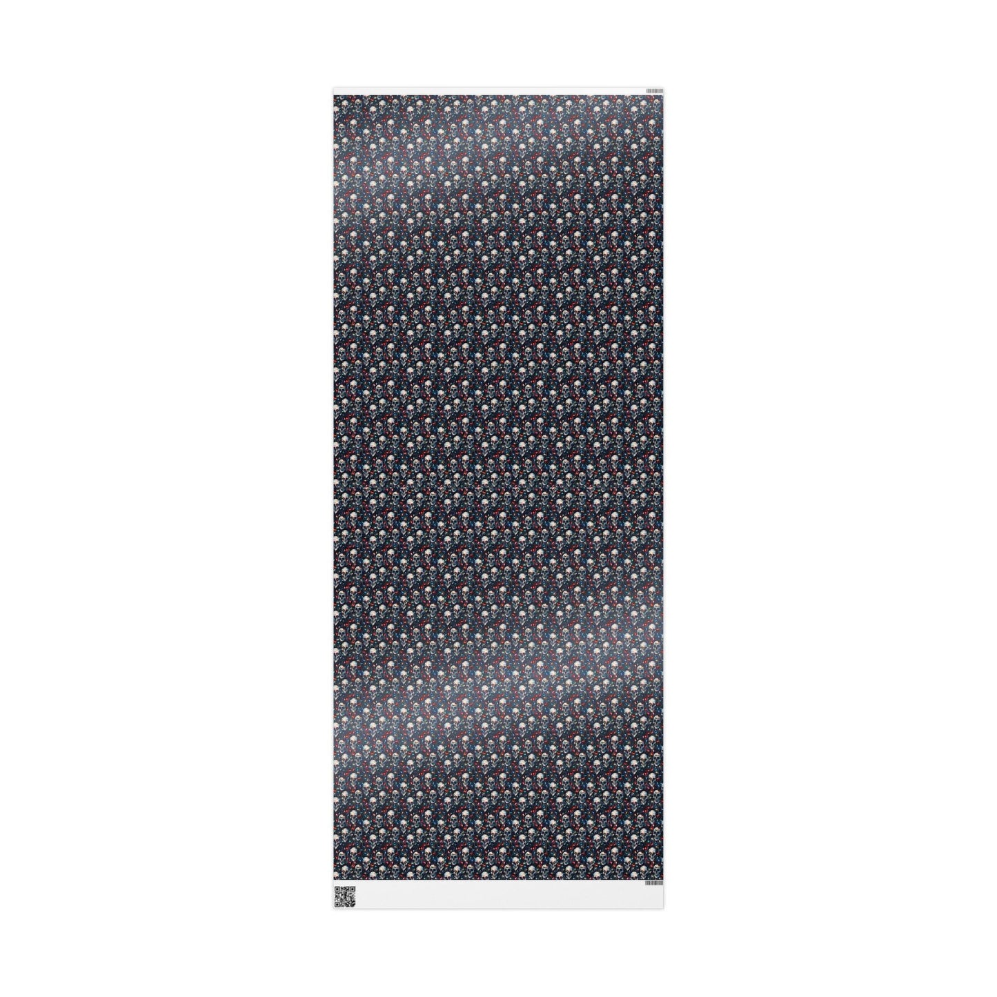 Black Goth Christmas Wrapping Paper Roll, Skulls Holiday Gift Wrap for Alternative Style #10