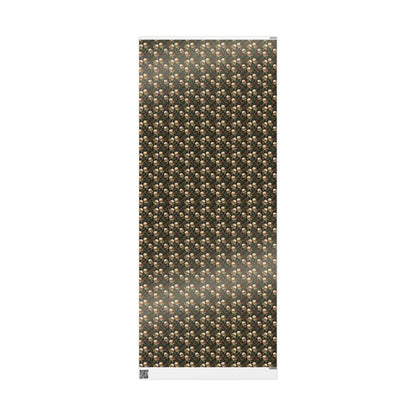 Skull Pattern Christmas Wrapping Paper Roll, Goth Holiday Gift Wrap in Dark Tones for Gothmas #22