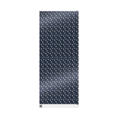 Skull and Snowflake Wrapping Paper Roll, Goth Christmas Gift Wrap for Dark Holiday Aesthetics #15