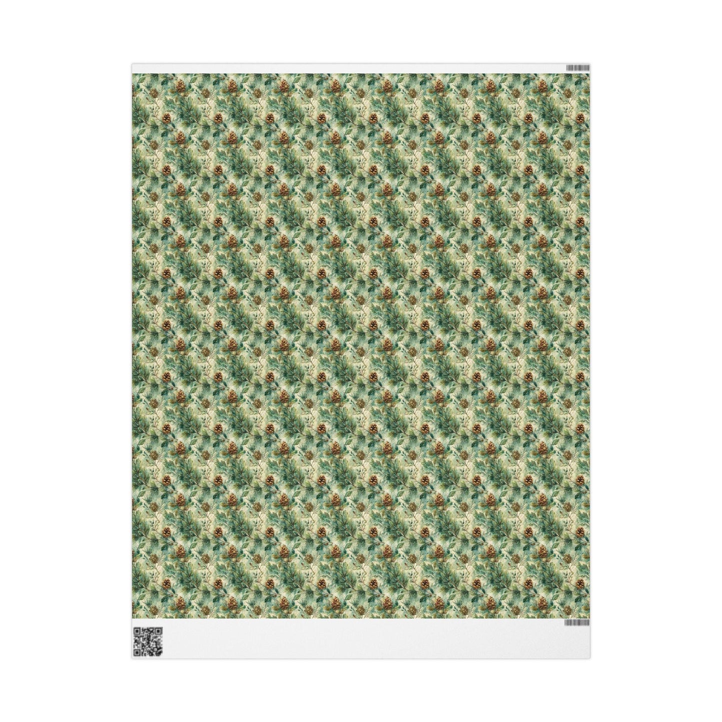 Christmas Wrapping Paper Roll with Pinecones and Trees, Winter Forest Gift Wrap for Seasonal Gifting #2