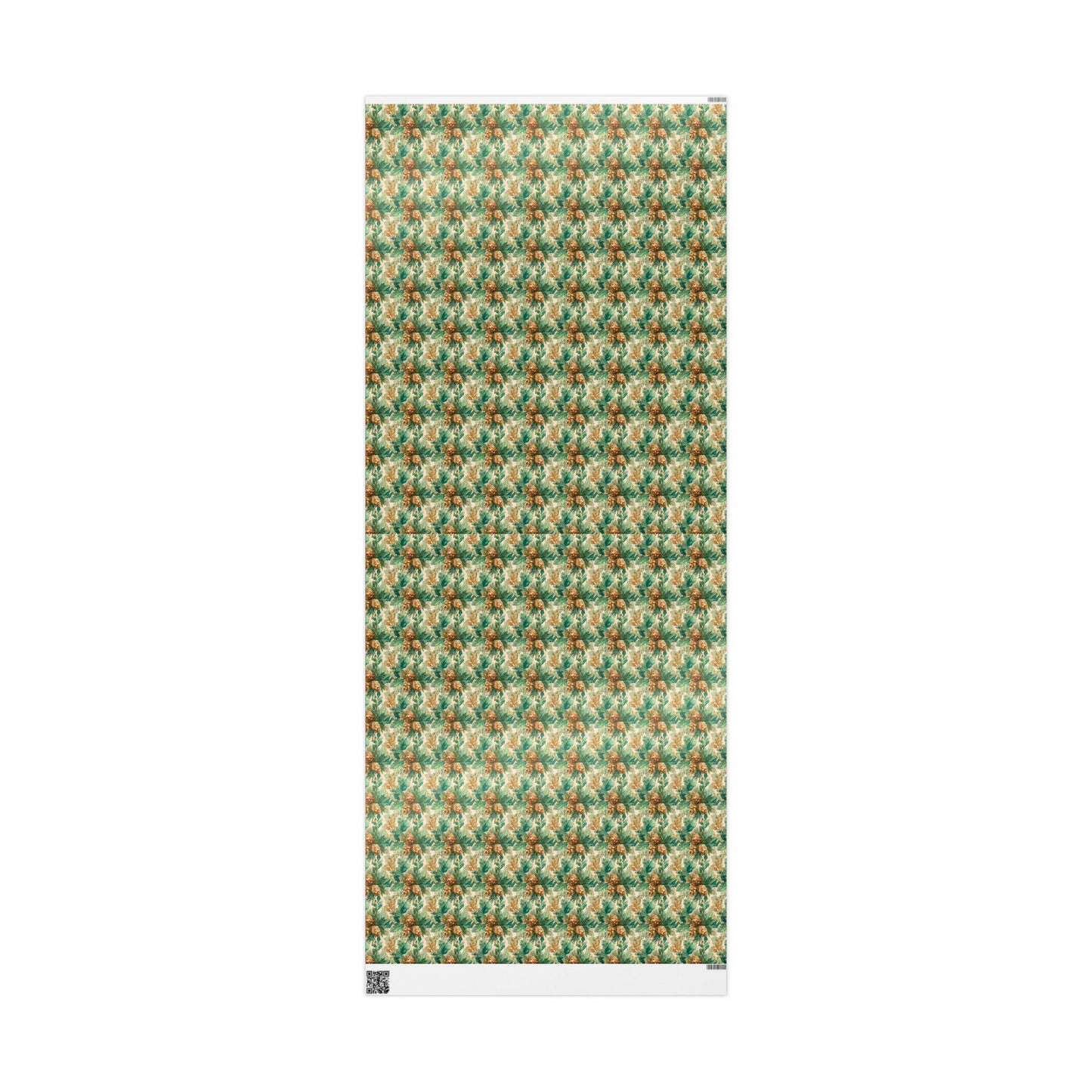 Pinecone and Evergreen Wrapping Paper Roll, Forest Christmas Gift Wrap for Rustic Winter Packaging #12