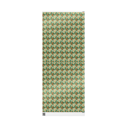 Pinecone and Evergreen Wrapping Paper Roll, Forest Christmas Gift Wrap for Rustic Winter Packaging #12