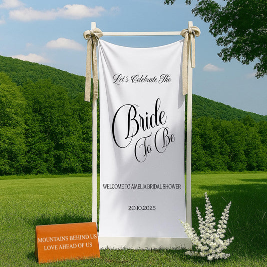 Bride To Be Sign, Custom Bridal Shower Banner, Elegant Fabric Welcome Sign, Personalized Bride Shower Decor,Minimalist Bridal Party Backdrop