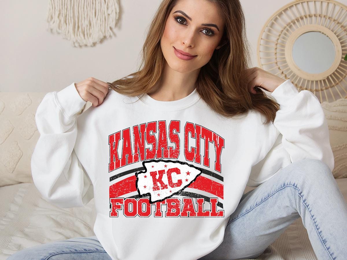 Kansas City Football Sweatshirt, Retro Sports Fan Shirt, Trendy Game Day Gift Tee, Kansas City Mascot Sweatshirt, Kansas City Football Fan