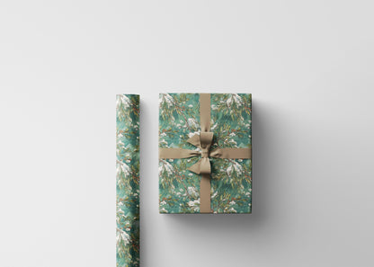 Christmas Wrapping Paper Roll, Forest Pinecones and Evergreen Trees for Rustic Winter Gifts #35