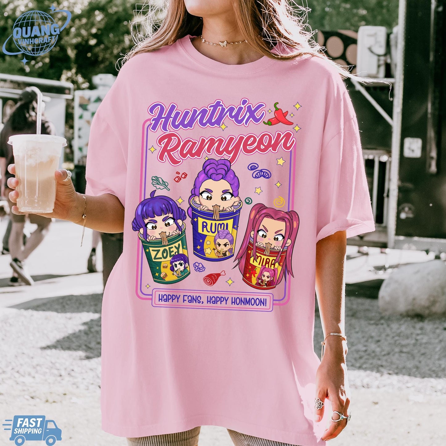 Kpop Demon Hunters Ramyeon Shirt Comfort Colors For Fan, Demon Hunter Movie Inspired Noodle Tee, Cool Korea Inspired Apparel,Mira,Rumi,Zoey