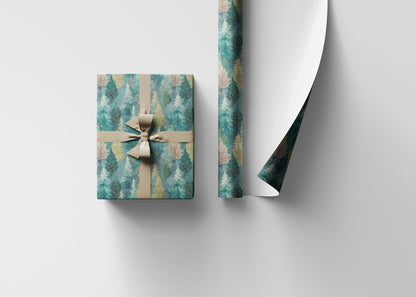 Rustic Pinecone Wrapping Paper Roll, Winter Forest Theme Gift Wrap for Christmas Packaging #15