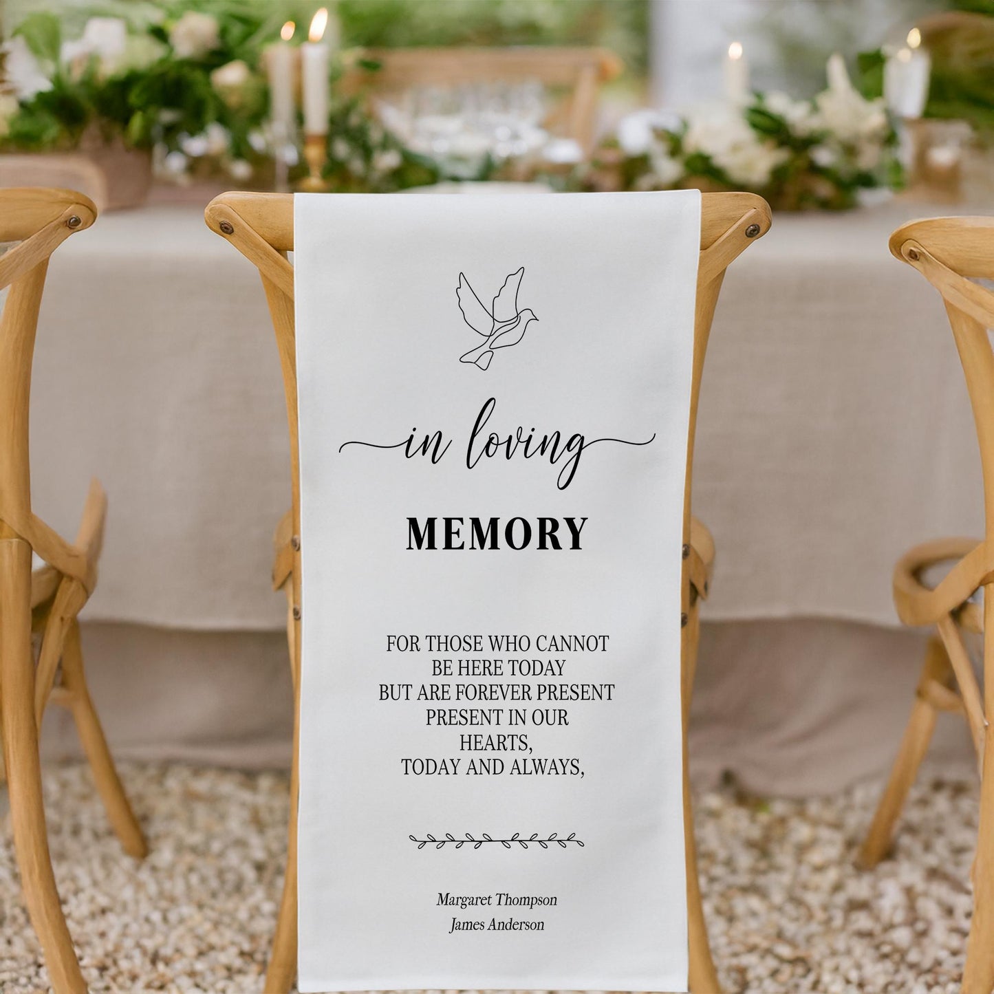 Reserved Wedding Memorial Chair Sign, Personalized Chair Banner, Wedding Chair Banner In Memory Of Loved Ones, Custom Memorial Wedding Sign