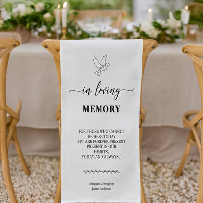 Reserved Wedding Memorial Chair Sign, Personalized Chair Banner, Wedding Chair Banner In Memory Of Loved Ones, Custom Memorial Wedding Sign