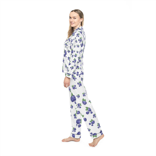 Blossom Blueberry Satin Pajamas, Soft Satin Nightwear for Women, Floral Loungewear, Perfect Gift for Her, Sleepwear for Relaxation, [...]