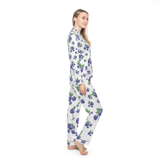Blossom Blueberry Satin Pajamas, Soft Satin Nightwear for Women, Floral Loungewear, Perfect Gift for Her, Sleepwear for Relaxation, [...]