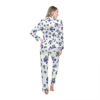 Blossom Blueberry Satin Pajamas, Soft Satin Nightwear for Women, Floral Loungewear, Perfect Gift for Her, Sleepwear for Relaxation, [...]
