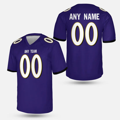 Purple Football Jersey - Dark Feathers Edition | Unisex Game Day Shirt | Retro Gridiron Style | Personalized Name, Number Baltimore Jersey