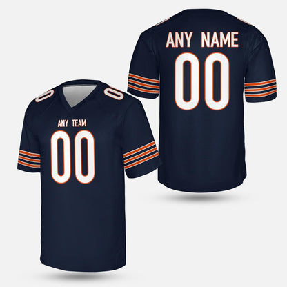 Windy City Navy Football Jersey – Retro Classic Style | Custom Name & Number Chicago Shirt | Unisex Gameday Gear | Tailgate Outfit Fan Gift