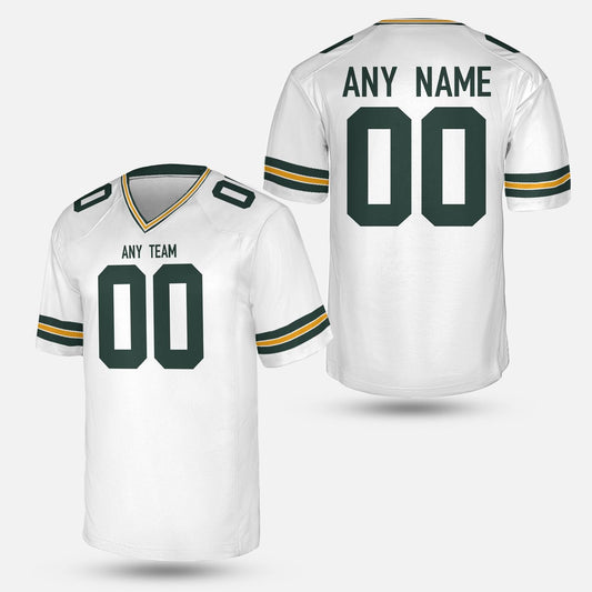 Personalize Bay Gold and Green Football Jersey – Midwest Tailgate Tee | Custom Name and Number Green Bay Fan Shirt | Unisex game day outfit