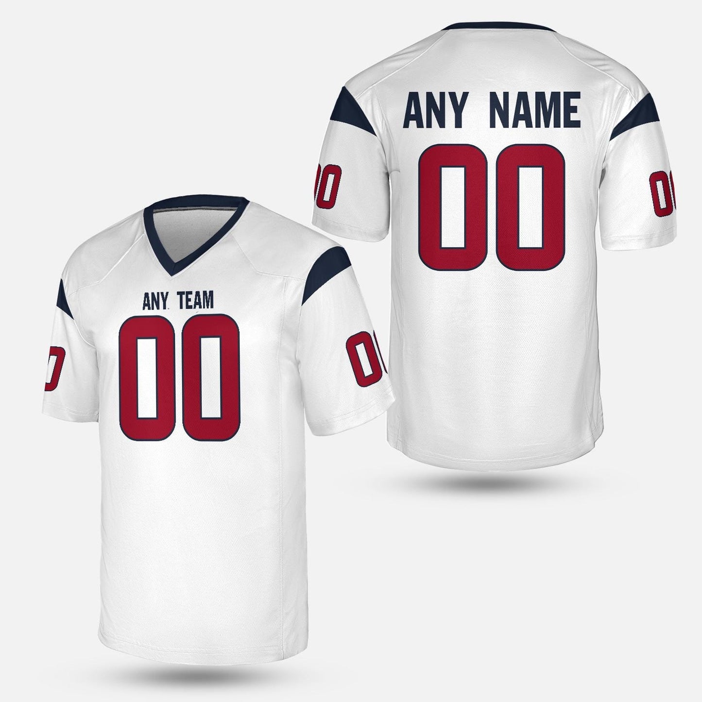 Personalize Bayou Blue and Red Football Jersey – Southern Gameday Tee | Custom Name and Number Fan Shirt | Houston Style Unisex Shirt