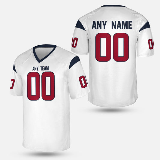 Personalize Bayou Blue and Red Football Jersey – Southern Gameday Tee | Custom Name and Number Fan Shirt | Houston Style Unisex Shirt