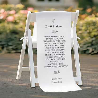 Personalized Reserved Chair Sign for Mother of the Bride, Father of the Groom, Wedding Memorial Fabric Banner In Loving Memory Wedding Gift