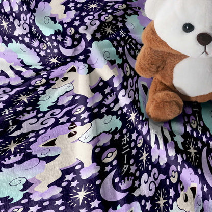 Galarian Ponyta Fleece Blanket, Soft Cozy Throw Blanket for Kids and Adults, Purple Bedding, Cute Home Decor Gift, Ponyta Blanket Gifts