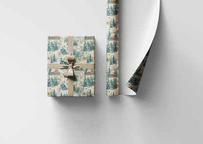 Snowy Town Wrapping Paper Roll, Premium Christmas Village Scene for Holiday Gift Wrapping #16