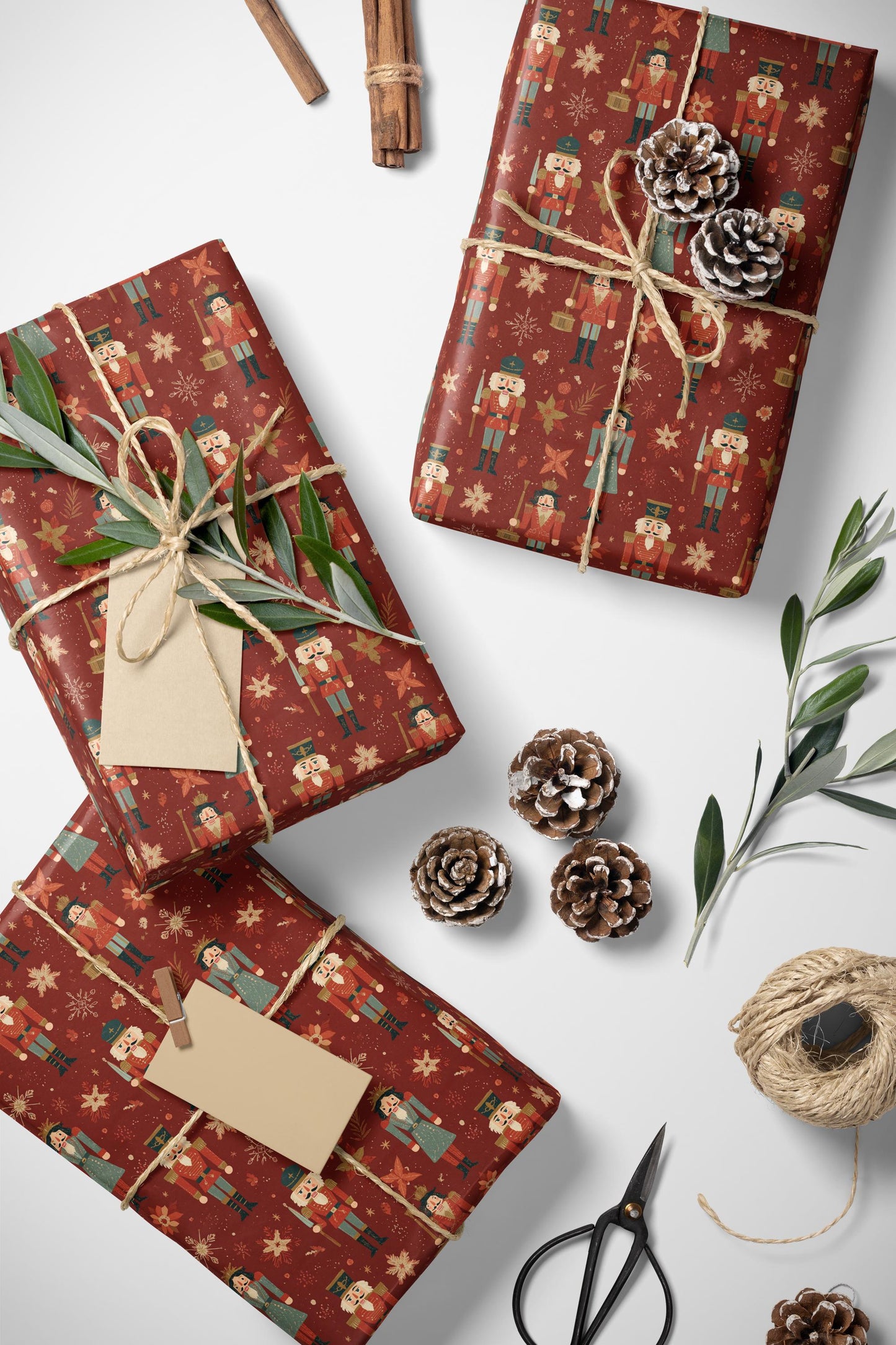 Holiday Nutcracker Wrapping Paper Roll, Traditional Christmas Gift Wrap with Festive Winte-1d88-477e-ae96-42b9e29801c5_1_wrapping_paper_fill