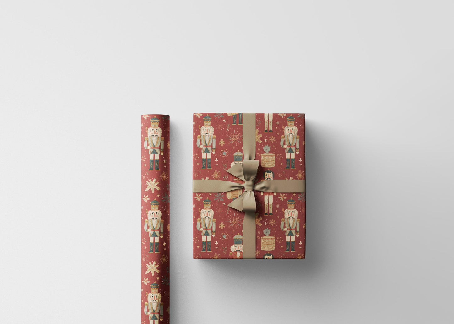 Christmas Gift Wrap Roll with Nutcracker Soldiers, Holiday Wrapping Paper for Ballet Lovers #6