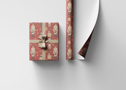 Christmas Gift Wrap Roll with Nutcracker Soldiers, Holiday Wrapping Paper for Ballet Lovers #6
