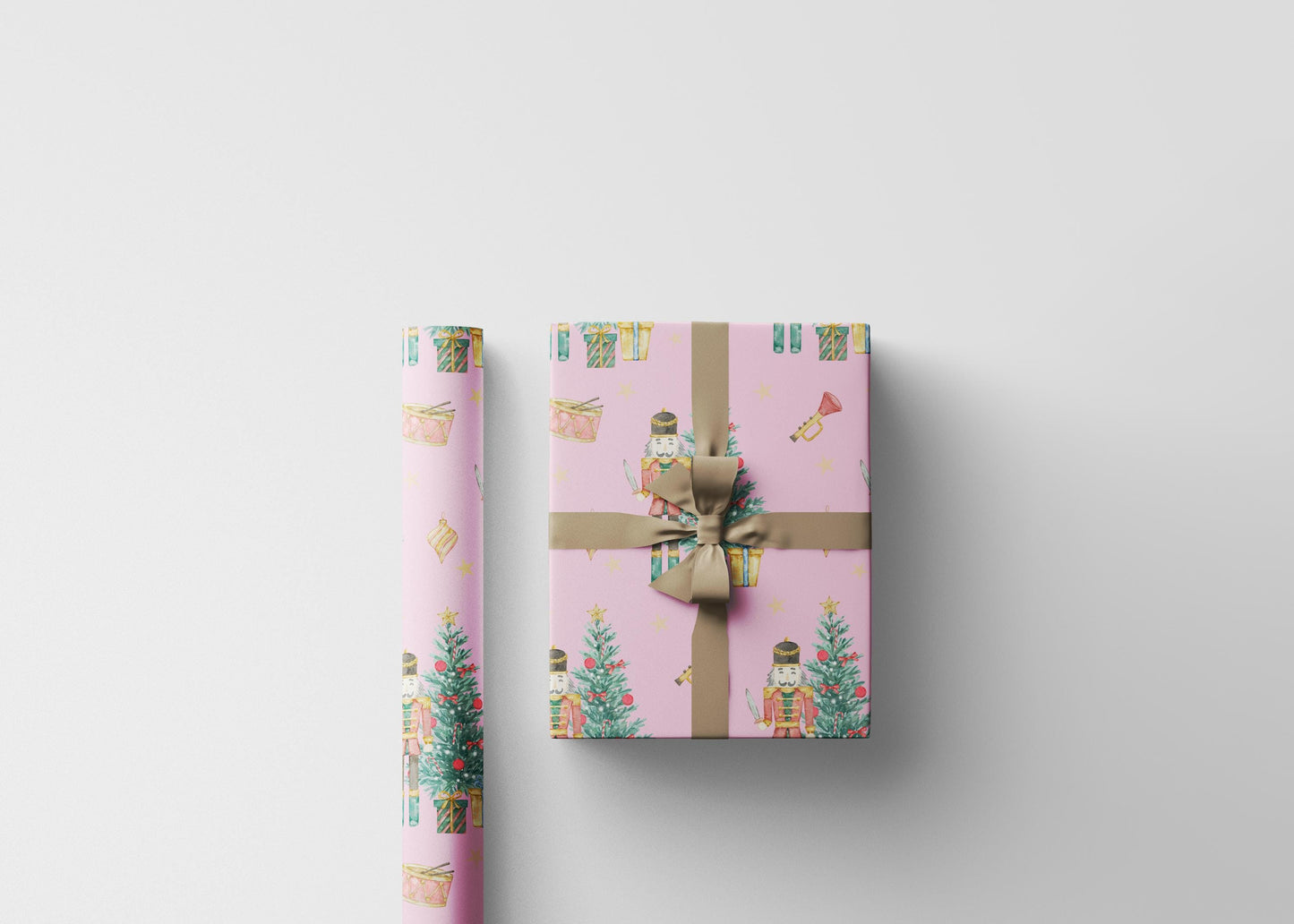 Premium Nutcracker Wrapping Paper Roll, Holiday Gift Wrap with Toy Soldier and Festive Ornaments #3