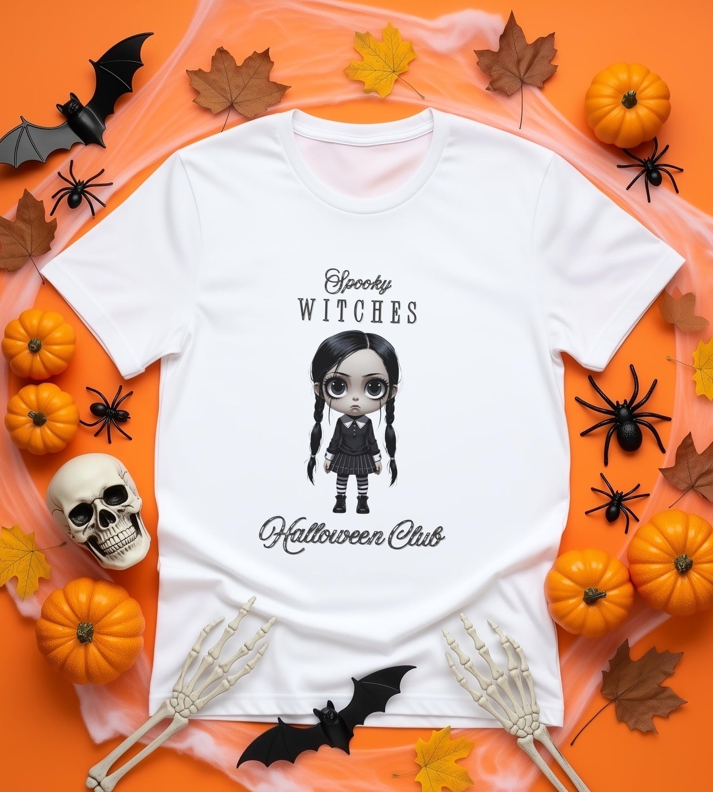 Witchy Gothic Halloween T-Shirt: Spooky Wednesday Addams Style