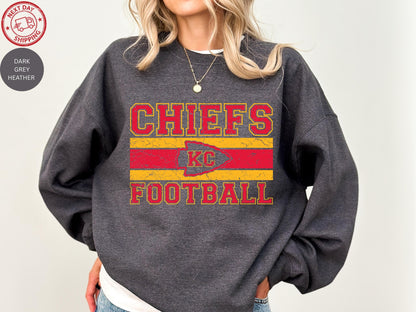 Kansas City Football 90s Style Shirt, Kansas City Football Crewneck Sweatshirt, Football Shirt, Kansas City Fan Gifts, Game Day Shirt