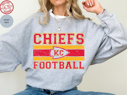 Kansas City Football 90s Style Shirt, Kansas City Football Crewneck Sweatshirt, Football Shirt, Kansas City Fan Gifts, Game Day Shirt