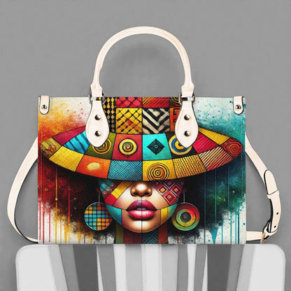 AfroNova Tote| Tote Handbag | Top-Grain Leather Handbag | Vegan Leather | Afro-Centric Bag | Custom Tote Bag | Urban Shoulder Bag
