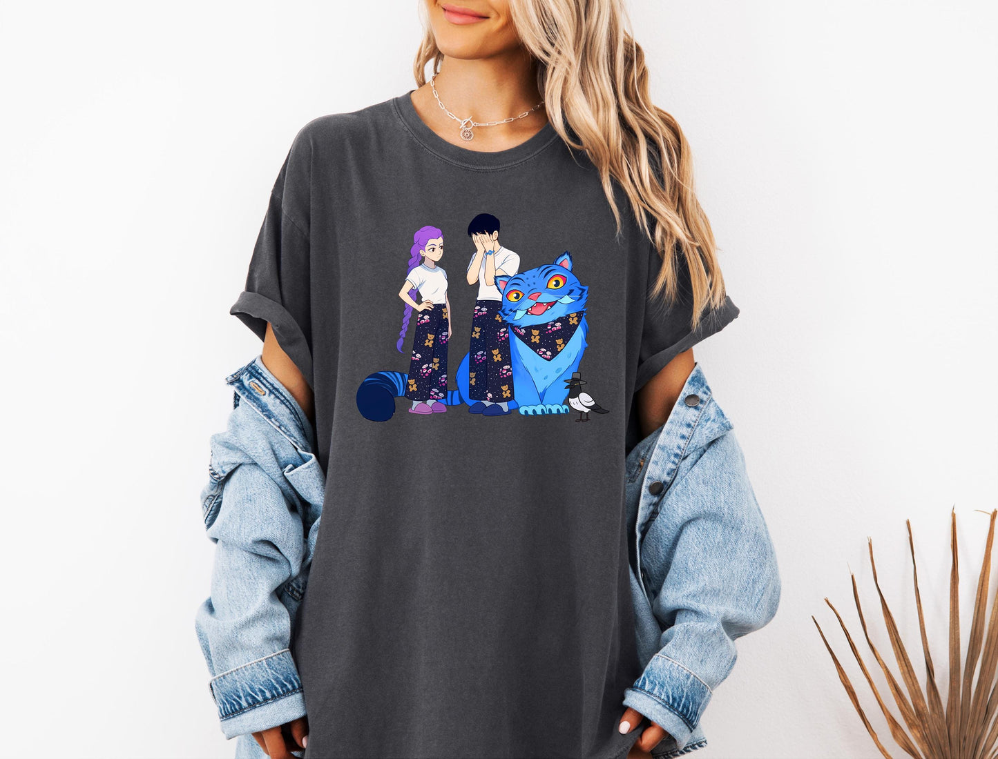 Kpop Demon Hunters Tiger Gift Shirt, Derpy the Tiger And Bird Demon Hunter Tiger Shirt, Hunters Tiger Fan, Animal Shirt, Kpop Movie Fan Gift