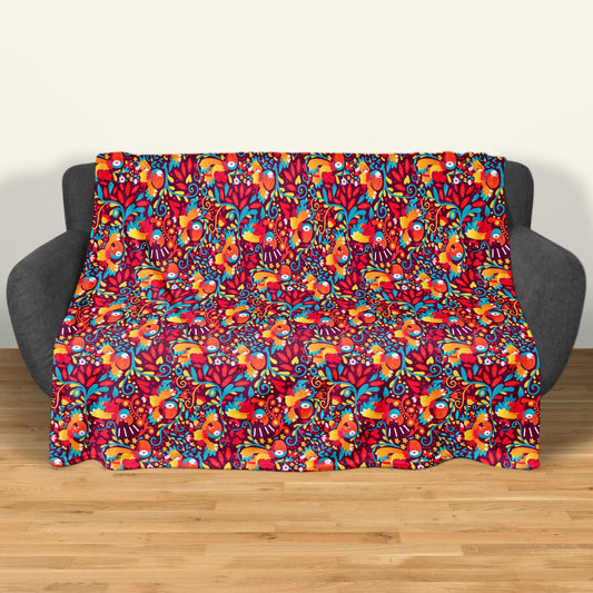 Archen Fleece Blanket, Colorful Bird Throw Blanket for Kids and Adults, Soft Cozy Cotton Bedding, Cute Home Decor Gift, Archen Blanket Gifts