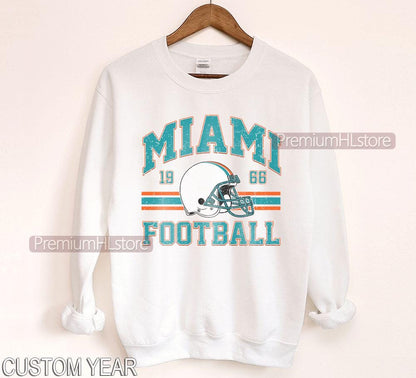 Miami Football Retro Style Shirt, Game Day Tee, Sunday Miami Football Sweatshirt, Miami Football Fan Shirt, Miami Team Rugby Gift