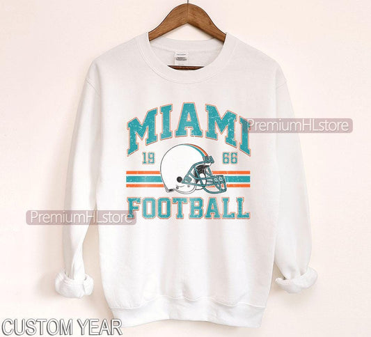 Miami Football Retro Style Shirt, Game Day Tee, Sunday Miami Football Sweatshirt, Miami Football Fan Shirt, Miami Team Rugby Gift