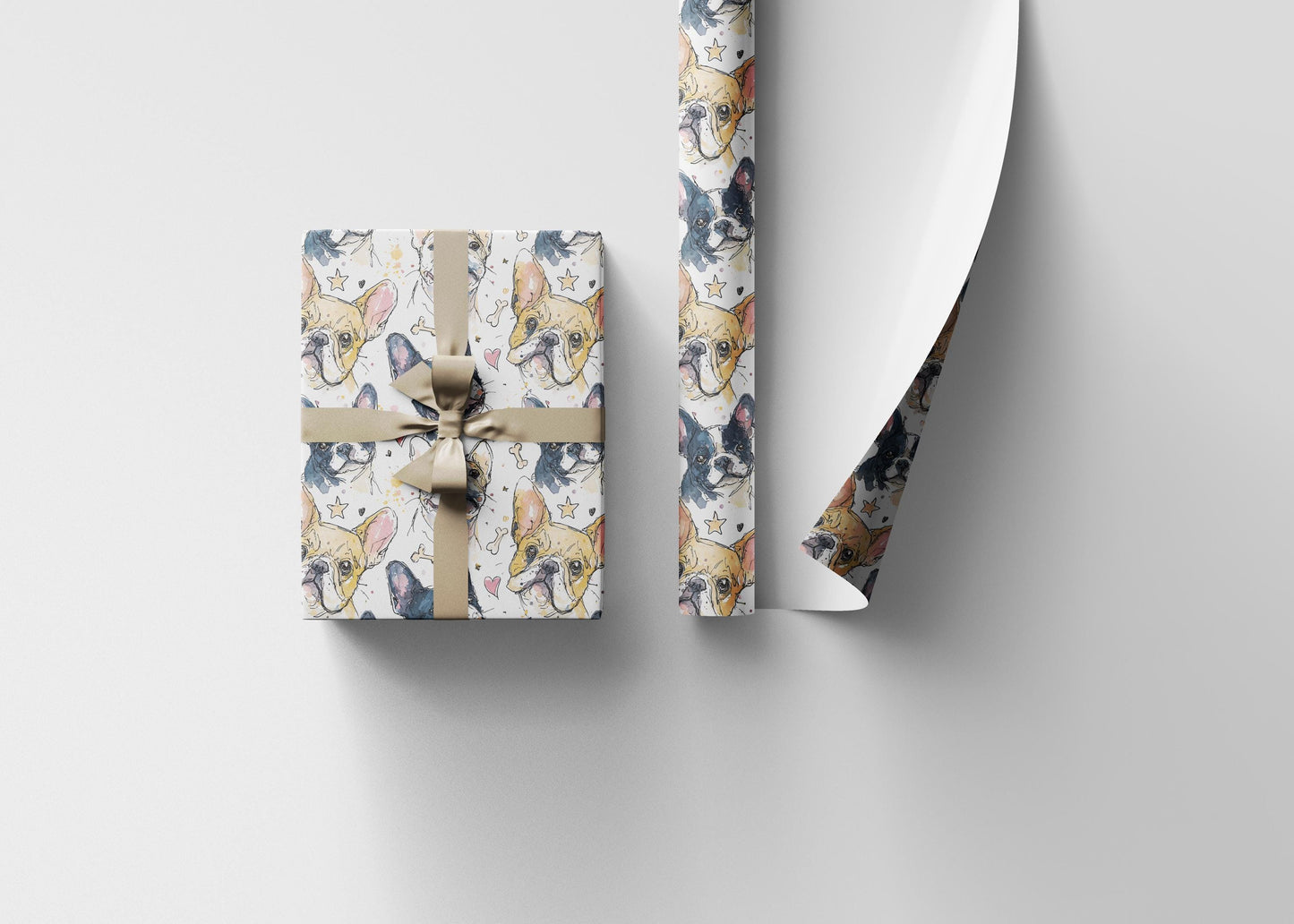 Cute French Bulldog Holiday Gift Wrap Roll, Wrapping Paper for Dog Lovers, Frenchie Moms and Pet Gift Wrapping Ideas #11