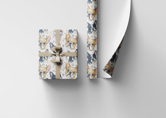 Cute French Bulldog Holiday Gift Wrap Roll, Wrapping Paper for Dog Lovers, Frenchie Moms and Pet Gift Wrapping Ideas #11