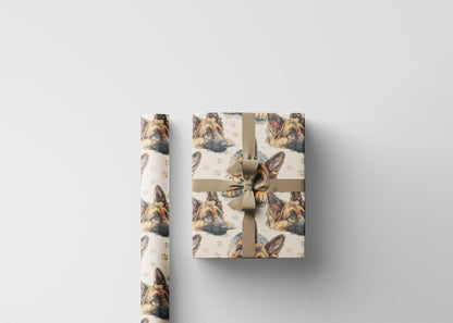 Birthday Wrapping Paper Roll with German Shepherd Design, Gift Wrap for Dog Parties, Pet Parents, and GSD Enthusiasts #15