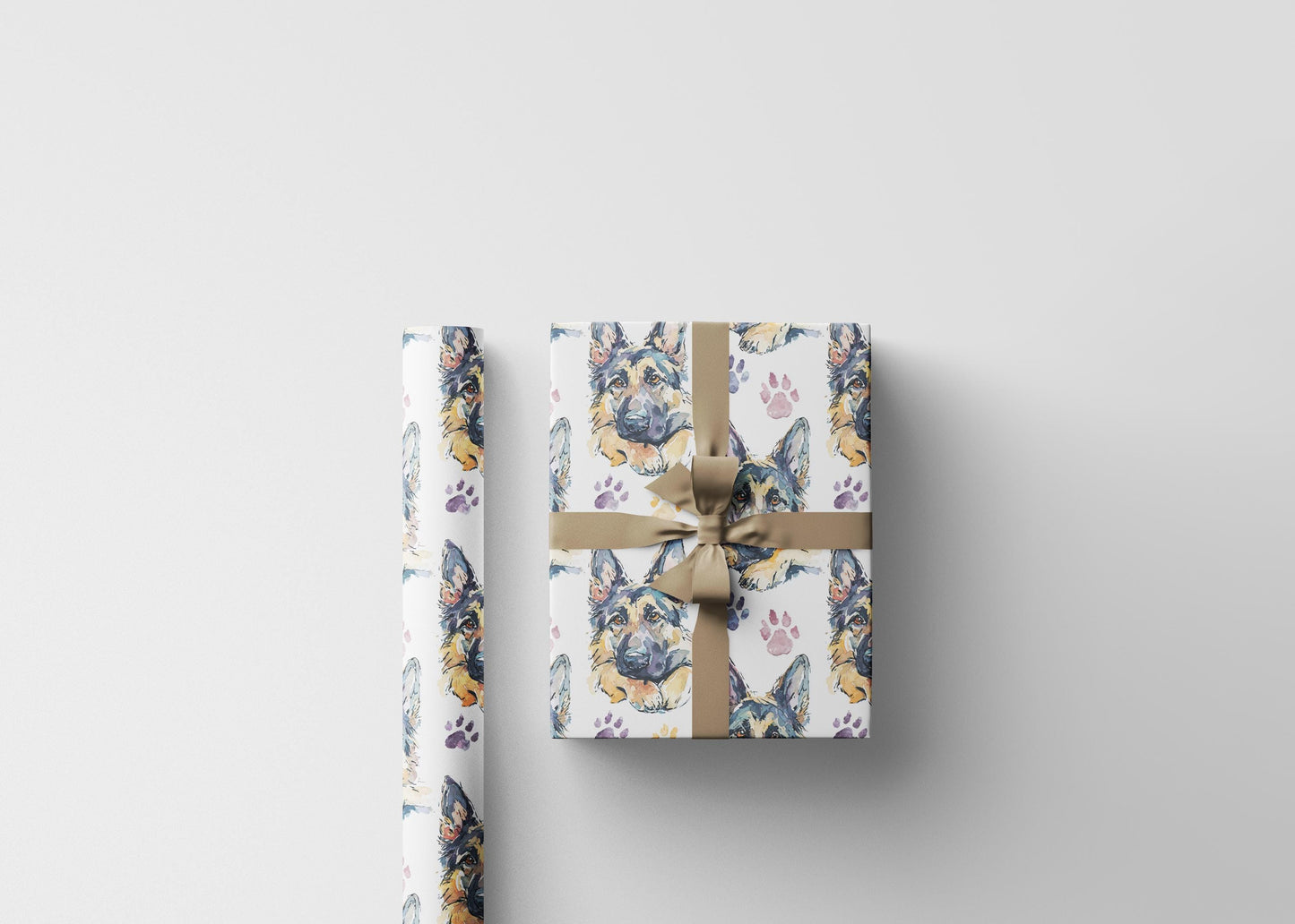German Shepherd Print Wrapping Paper Roll for Dog Lovers, Gift Wrap for Pet Birthdays, Holidays, or GSD Fan Gift Giving Needs #9