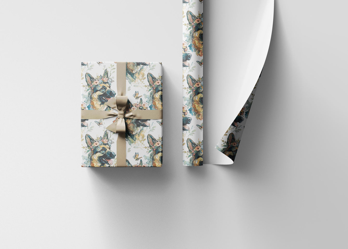 German Shepherd Wrapping Paper Roll with Dog Breed Print, Gift Wrap for GSD Lovers, Pet Owners, and Dog Moms or Dads Year-Round #4