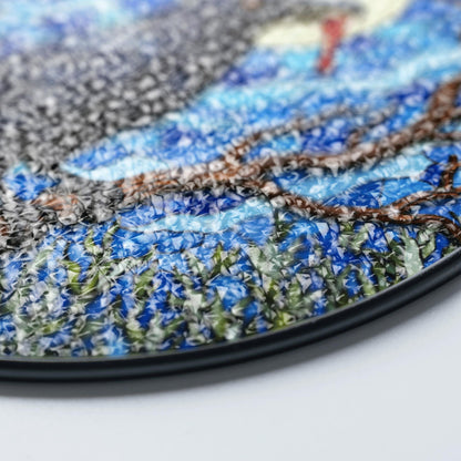 stained glass suncatcher raven full moon Halloween gift for mom gothic home decor