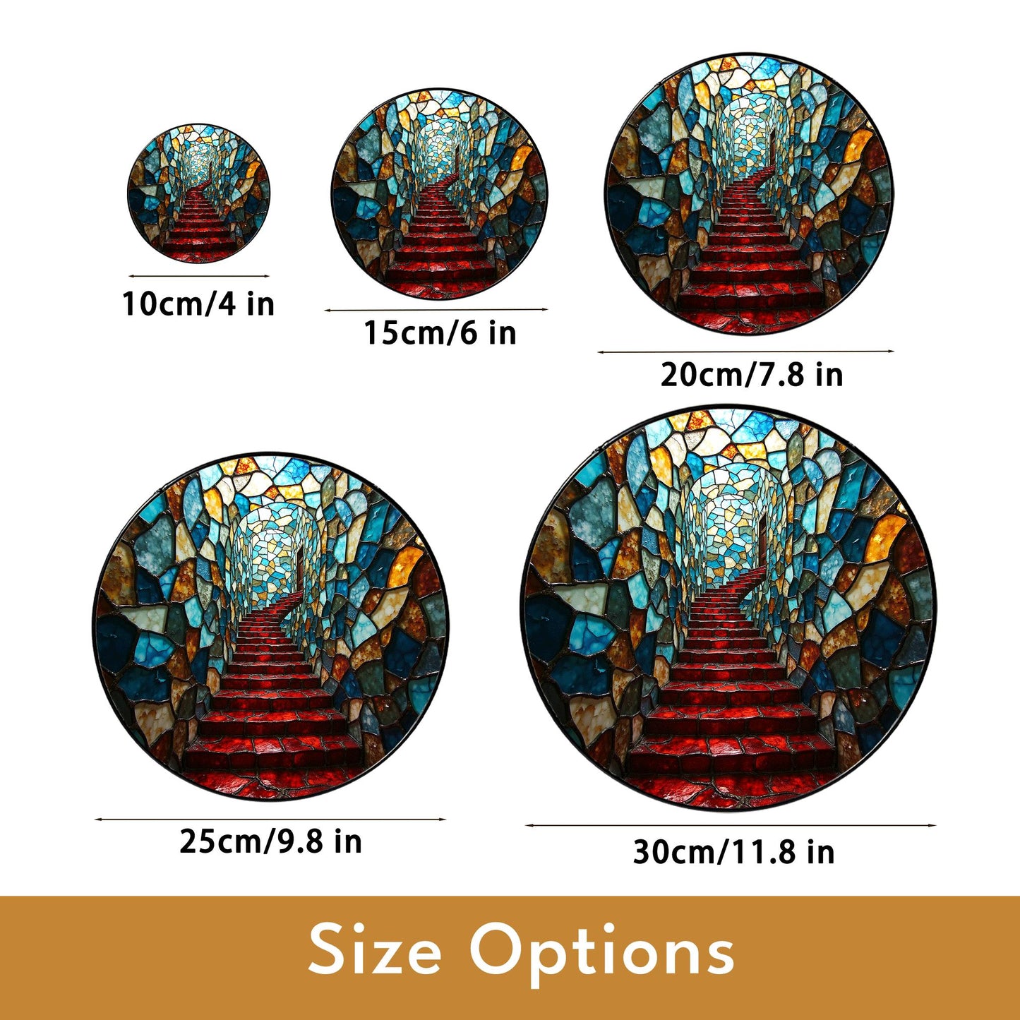 Suncatcher stained glass mosaic stairway art gift for mom Mothers Day gift housewarming gift
