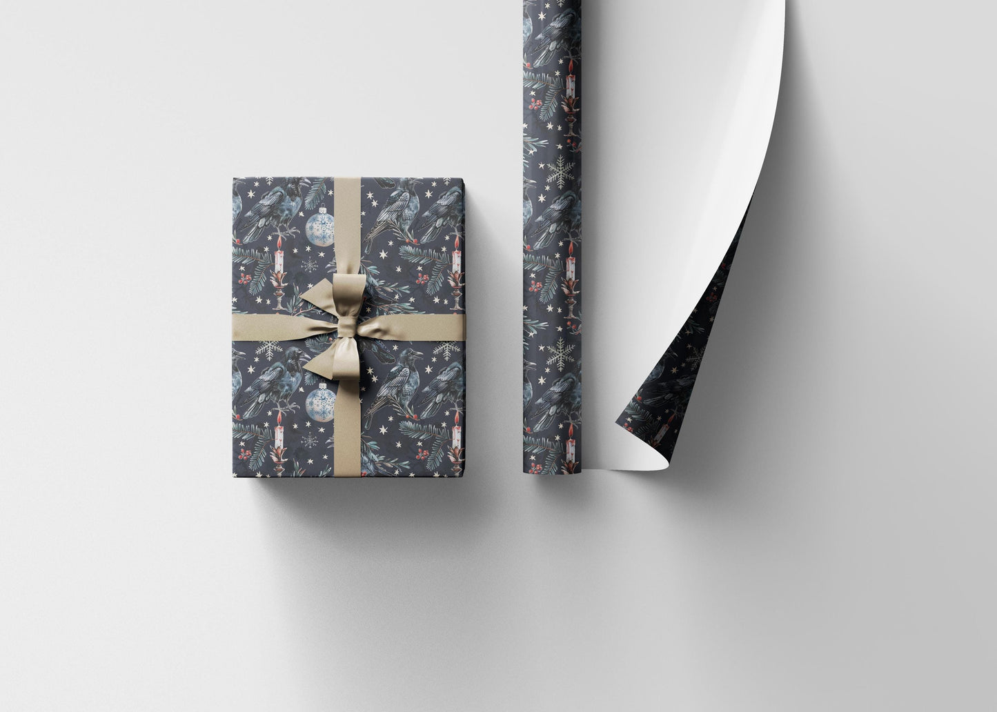 Skull Gift Wrap Roll for Christmas, Dark Gothic Wrapping Paper for Gothmas Parties and Gifts #6