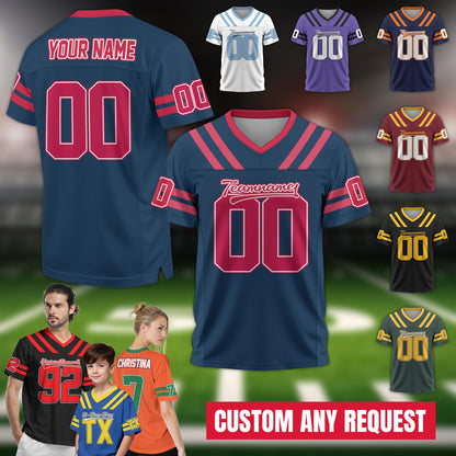 Personalized Mesh Football Jersey for Men Women Youth Kid, Custom Team Name Number Logo Football fan Gift Shirt for Fan Game Day Jersey